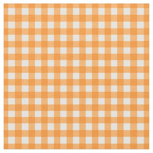 Orange überprüft Gingham auf Zuhause Canning Lids Stoff (Nahaufnahme)