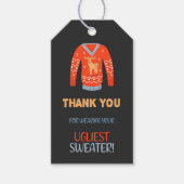 Orange Ugly Sweater Geschenketiketten Geschenkanhänger (Vorderseite)