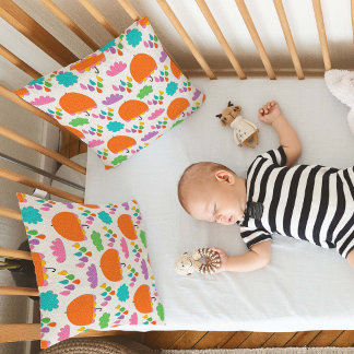 Orange Umbrellas with Clouds and Raindrops Kissen