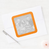 Orange Umrandungsfoto Quadratischer Aufkleber (Umschlag)