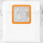 Orange Umrandungsfoto Quadratischer Aufkleber (Tasche)
