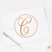 ORANGE-Umschlag Aufkleber mit Monogramm - 3 Zoll (Umschlag)