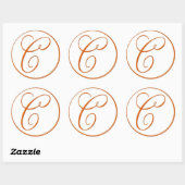 ORANGE-Umschlag Aufkleber mit Monogramm - 3 Zoll (Blatt)