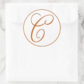ORANGE-Umschlag Aufkleber mit Monogramm - 3 Zoll (Tasche)