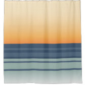 Orange und Abstrakt blauer Sonnenuntergang Duschvorhang (Vorderseite)