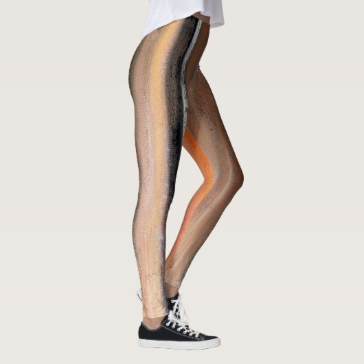 Orange und abstrakte Tanz-Leggings Browns Leggings (Rechts)