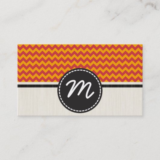 Orange und antike Ruby Zickzack Zigzag Muster 2 Visitenkarte (Vorderseite)