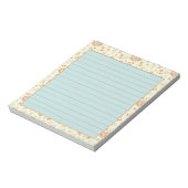Orange und aquamarine Blumen Notizblock (Rotiert)