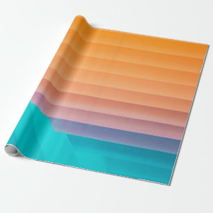 Orange und aquamarine Darstellung Geschenkpapier