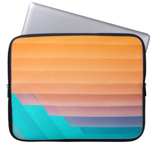 Orange und aquamarine Darstellung Laptopschutzhülle