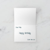 Orange und aquamarine MTB Birthday Card Karte (Innenseite)