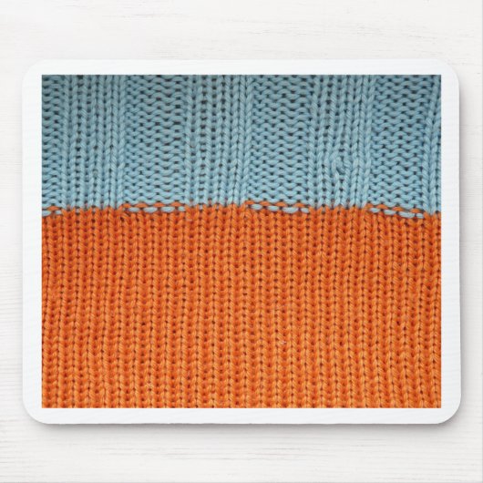 Orange und Aquamarine Wolle Mousepad (Vorne)