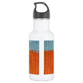 Orange und Aquamarine Wolle Trinkflasche (Rückseite)
