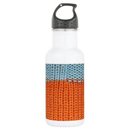 Orange und Aquamarine Wolle Trinkflasche (Vorderseite)
