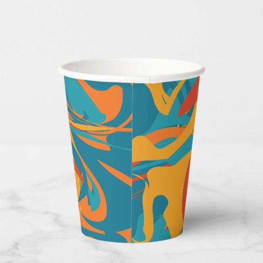 Orange und Aquamariner Erntedank Pappbecher (Rechts)