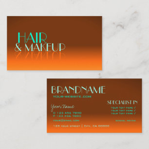 Orange und Aquamariner Schriftart Beruflich Visitenkarte