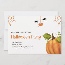 Orange und Beige Illustrative Happy Halloween