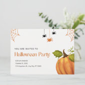 Orange und Beige Illustrative Happy Halloween (Stehend Vorderseite)