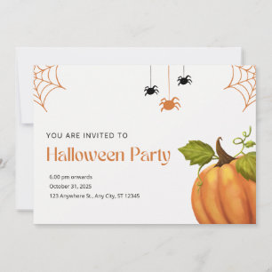 Orange und Beige Illustrative Happy Halloween