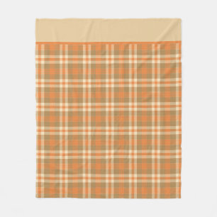 Orange- und Beige-Karo-Fleece-Decke Fleecedecke