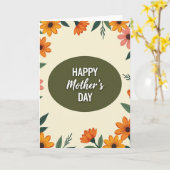 Orange- und Beige-Muttertagskarte Karte (Gelbe Blume)