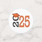 Orange und Black 2025 Abschluss Konfetti (Klein Vorderseite)