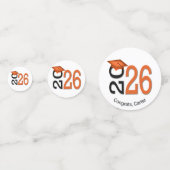 Orange und Black 2025 Abschluss Konfetti (Vorderseiten)
