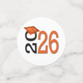 Orange und Black 2025 Abschluss Konfetti (Klein Vorderseite)