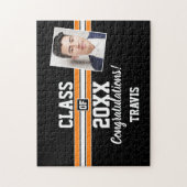 Orange und Black Abschluss Foto Herzlichen Glückwu Puzzle (Vertikal)