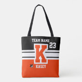 Orange und Black All Varsity Sport Letters Tasche (Rückseite)