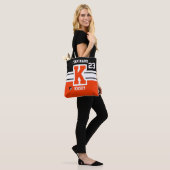 Orange und Black All Varsity Sport Letters Tasche (Am Model)