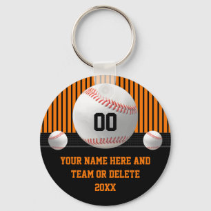 Orange und Black, billige Baseball-Teamgeschenke Schlüsselanhänger