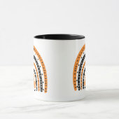Orange und Black Boho Rainbow Halloween Tasse (Zentrum)
