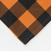 Orange und Black Buffalo Kariert Fleecedecke (Ecke)