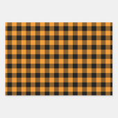 Orange und Black Buffalo Kariert Halloween Geschenkpapier Set (Vorderseite)