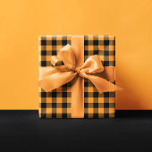 Orange und Black Buffalo Kariert Halloween Geschenkpapier Set