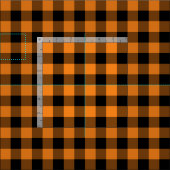 Orange und Black Buffalo Kariert Stoff (Kachel)