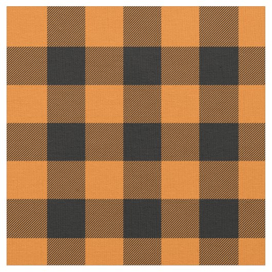 Orange und Black Buffalo Kariert Stoff (Nahaufnahme)