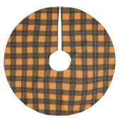 Orange und Black Buffalo Kariertes Schachbrett Mus Polyester Weihnachtsbaumdecke (Vorderseite)