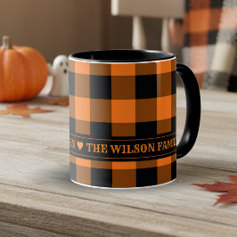 Orange und Black Buffalo Karo Custom Halloween Tasse