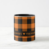 Orange und Black Buffalo Karo Custom Halloween Tasse (Zentrum)