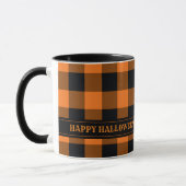 Orange und Black Buffalo Karo Custom Halloween Tasse (Links)