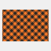Orange und Black Buffalo Karo Halloween Geschenkpapier Set (Vorderseite 3)