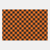 Orange und Black Buffalo Karo Halloween Geschenkpapier Set (Vorderseite)
