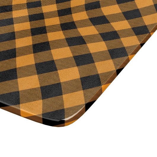 Orange und Black Buffalo Karo Halloween Schneidebrett (Ecke)