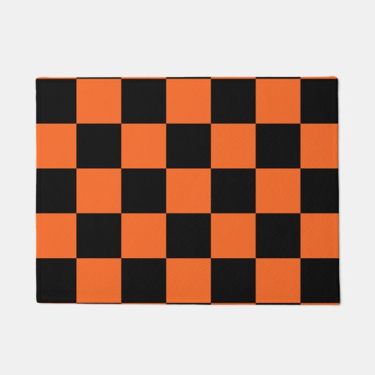 Orange und Black Buffalo Karo Kariert Fußmatte (Vorderseite)