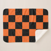 Orange und Black Buffalo Karo Kariert Sherpadecke (Vorderseite (Horizontal))