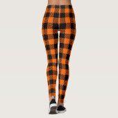 Orange und Black Checked Kariert Leggings (Rückseite)