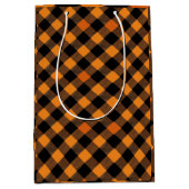 Orange- und Black Checkered Halloween-Muster Mittlere Geschenktüte (Vorderseite)