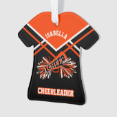 Orange und Black Cheerleader Ornament (Vorderseite)